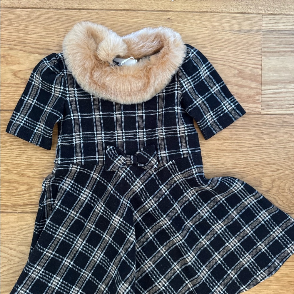 Janie and Jack Black and Tan Fit and Flare Dress